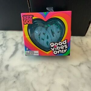 NeeDoh Heart Shaped Stress Ball - Blue Glitter "Peace"